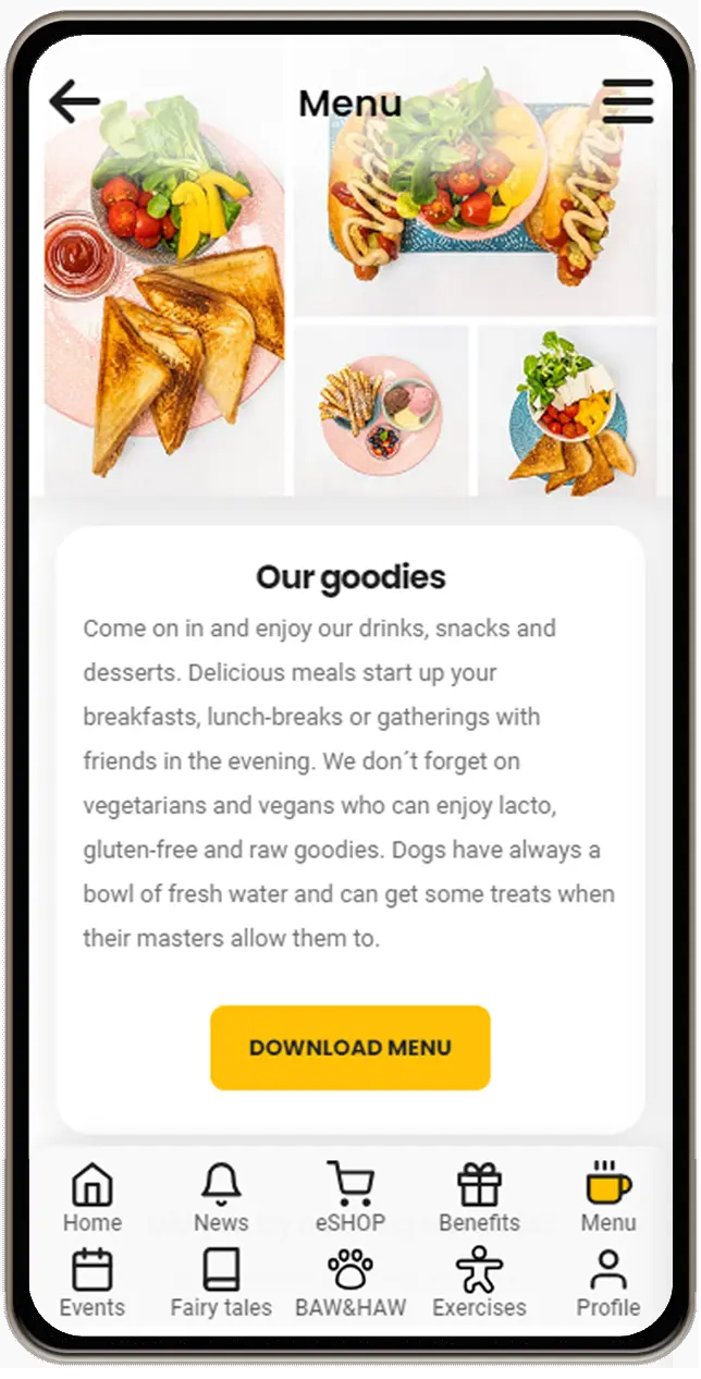 Beispiel für eine mit BonusQR erstellte maßgeschneiderte Treue-App
