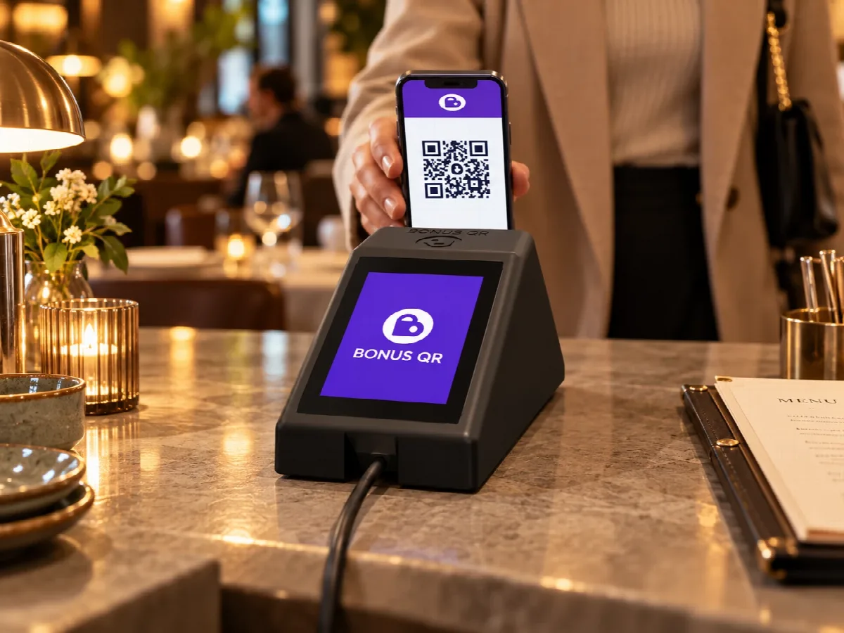 BonusQR Scanner într-un restaurant