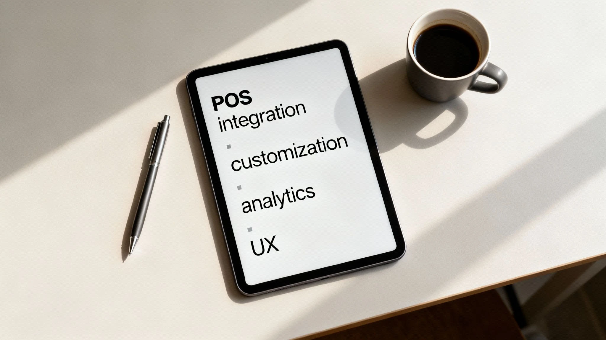 Une liste de contrôle avec des éléments comme