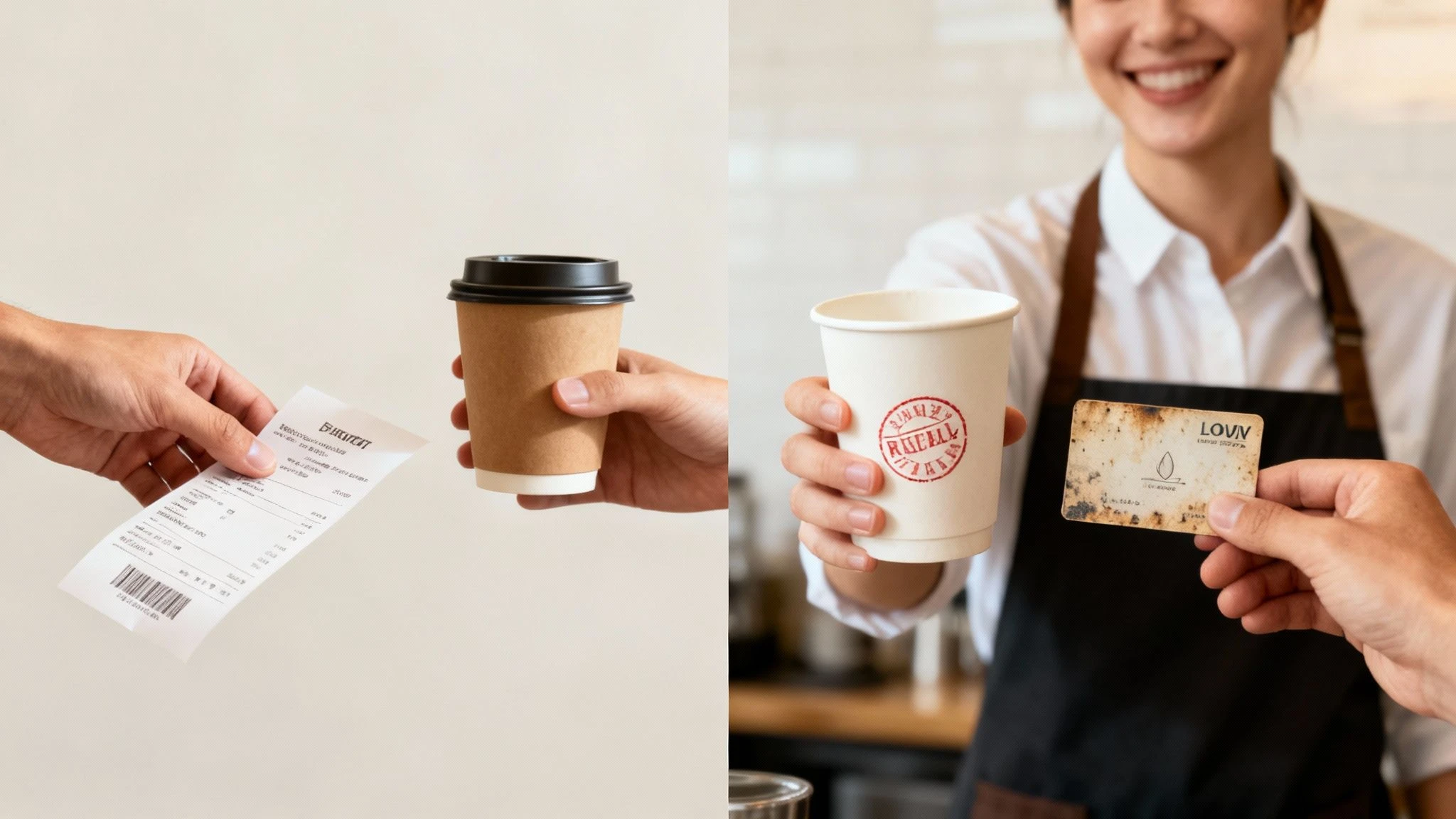 Una collezione di carte fedeltà e carte regalo colorate sparse su una superficie di legno, che simboleggiano i premi e la fidelizzazione dei clienti.