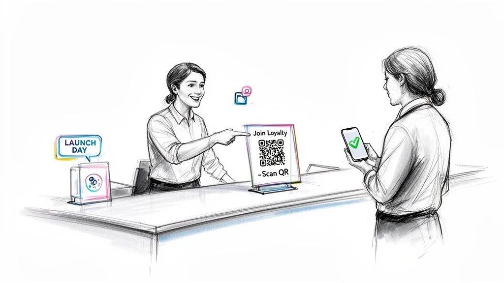 Z&aacute;kazn&iacute;k se zaregistruje do věrnostn&iacute;ho programu naskenov&aacute;n&iacute;m QR k&oacute;du a obdrž&iacute; telefonick&eacute; potvrzen&iacute;.