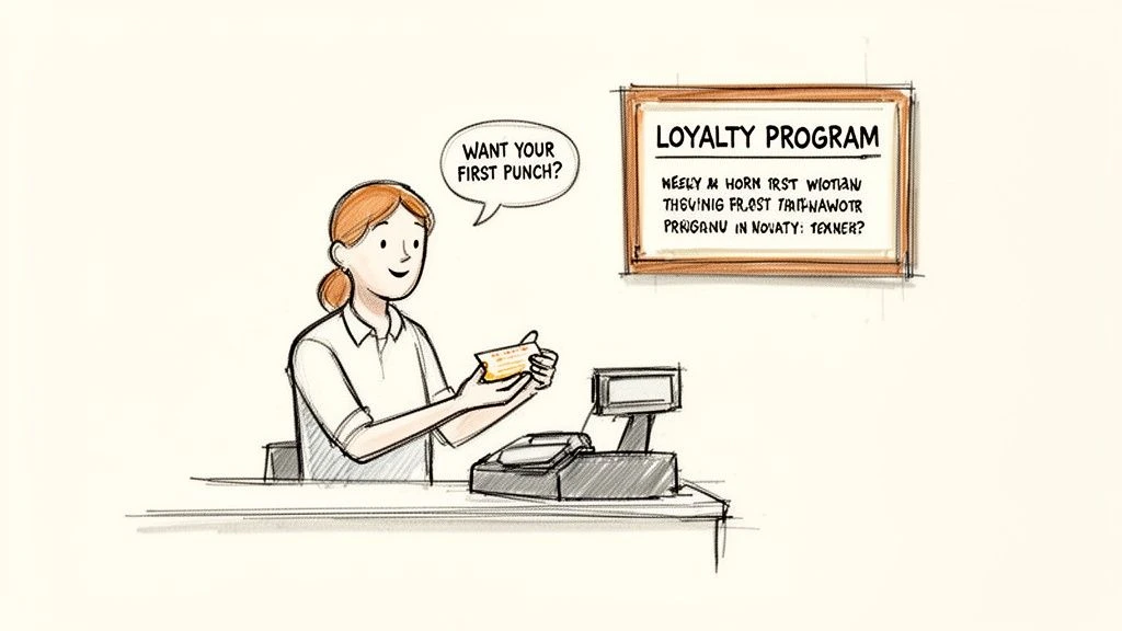 Egy barátságos pénztáros felajánl egy hűségkártyát, és megkérdezi: