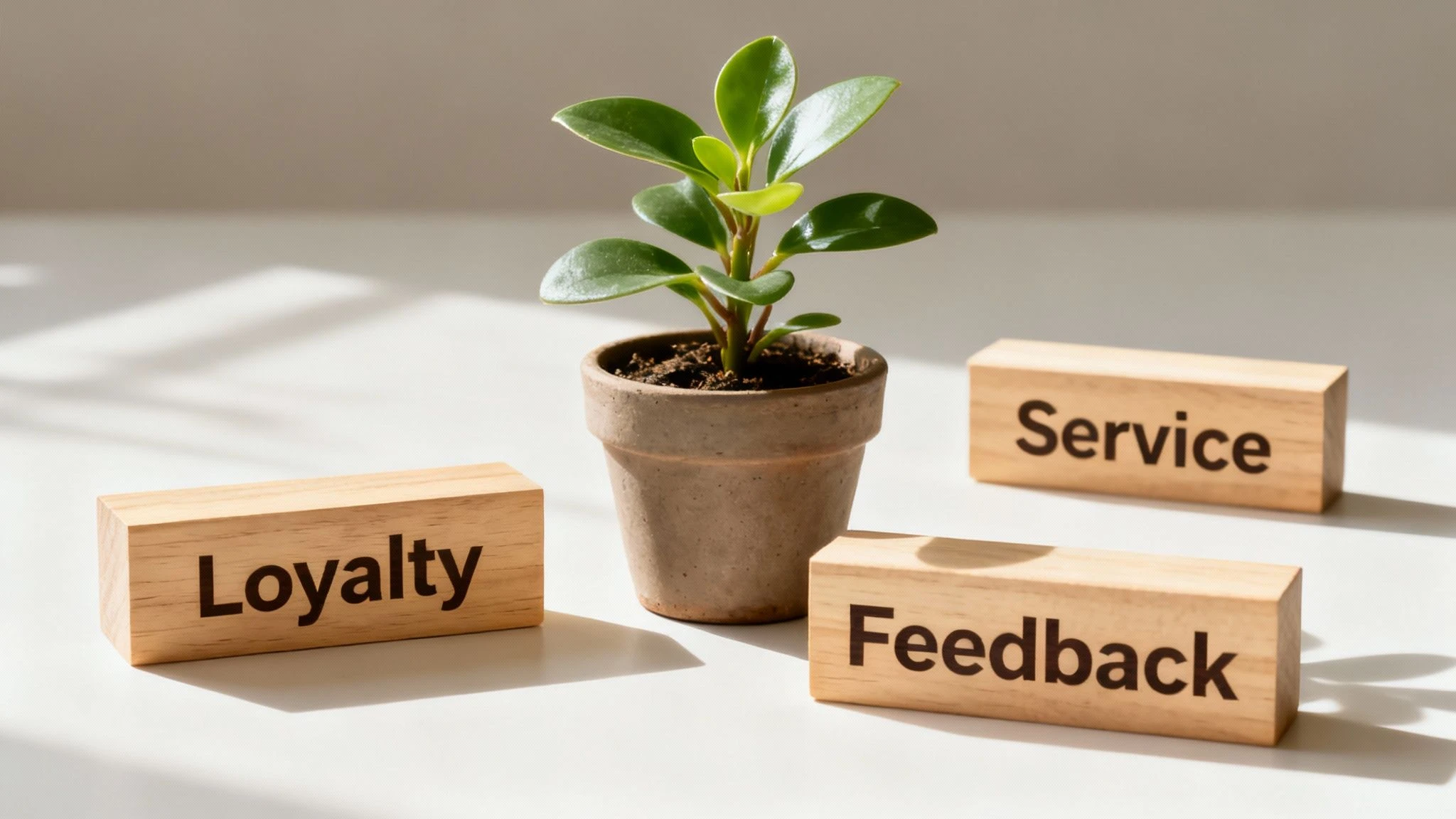 Egy személy, aki egy kis növényt ápol, ami az ügyfélmegtartáshoz szükséges gondosságot és erőfeszítést szimbolizálja.