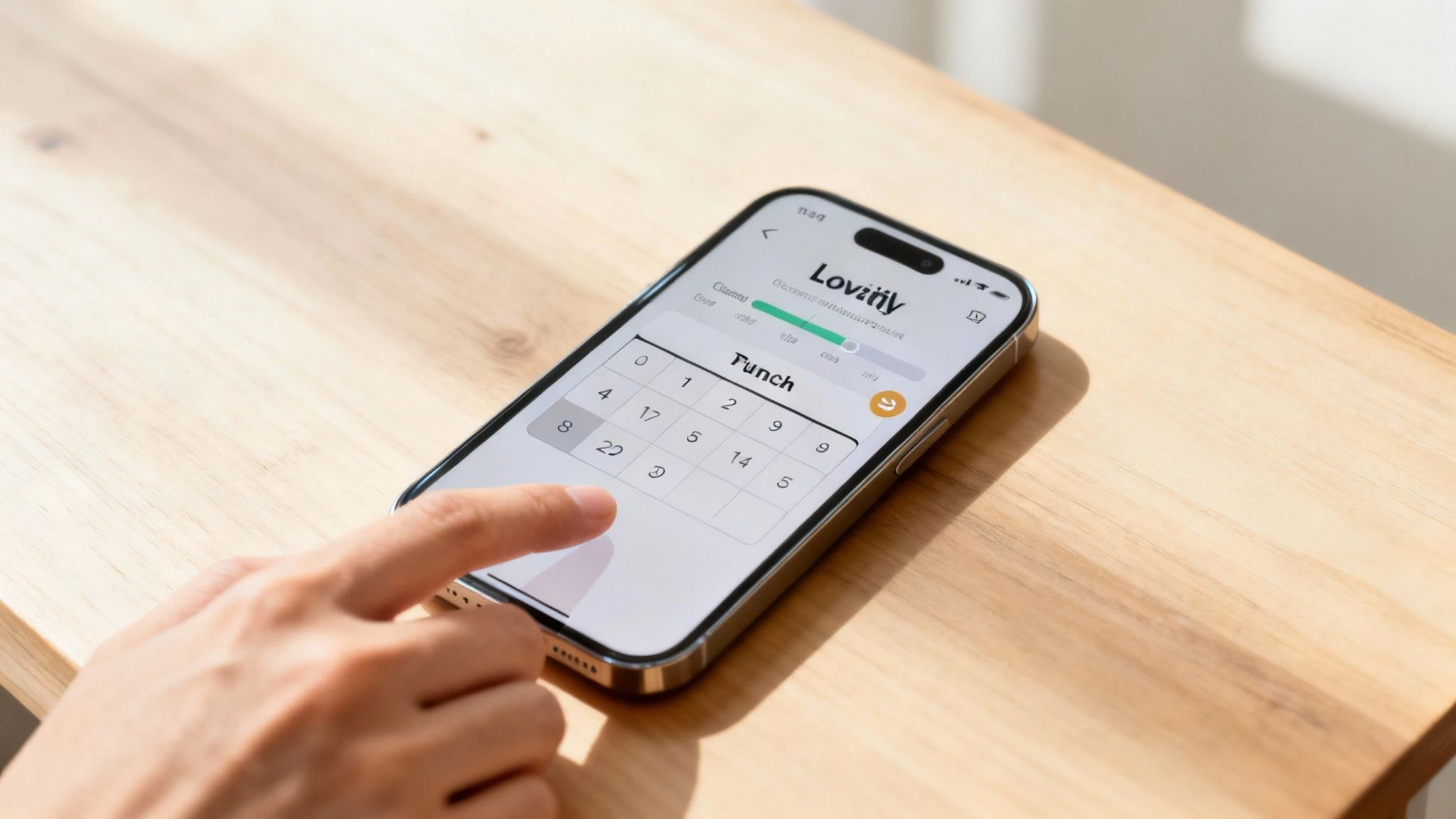 Osoba, ktorá používa aplikáciu vernostného programu na svojom telefóne v maloobchodnej predajni