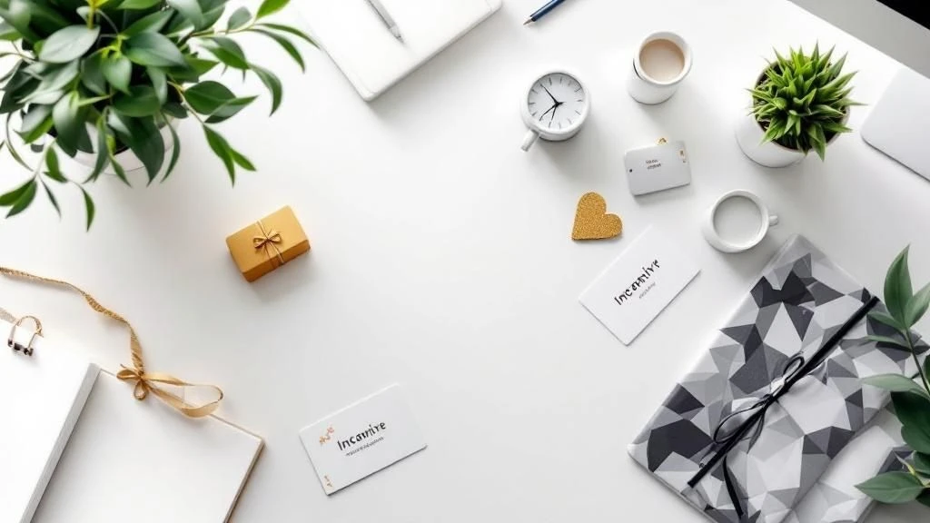 Schéma d'un plan créatif de marketing incitatif dessiné sur un bureau