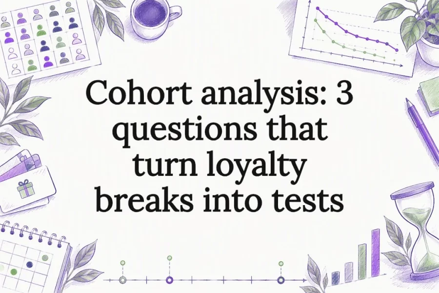 Cohort analysis: 3 questions that turn loyalty breaks into tests