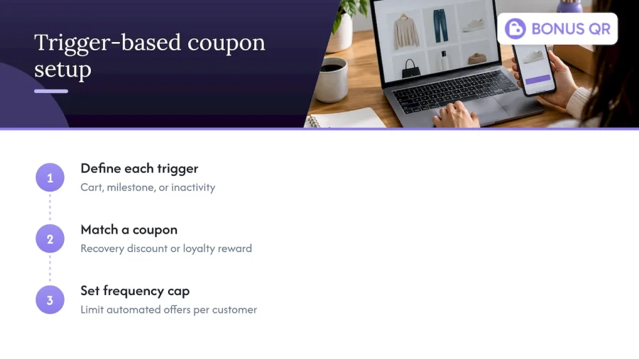 Disparador de automatizaci&oacute;n de cupones, oferta y l&iacute;mite de frecuencia