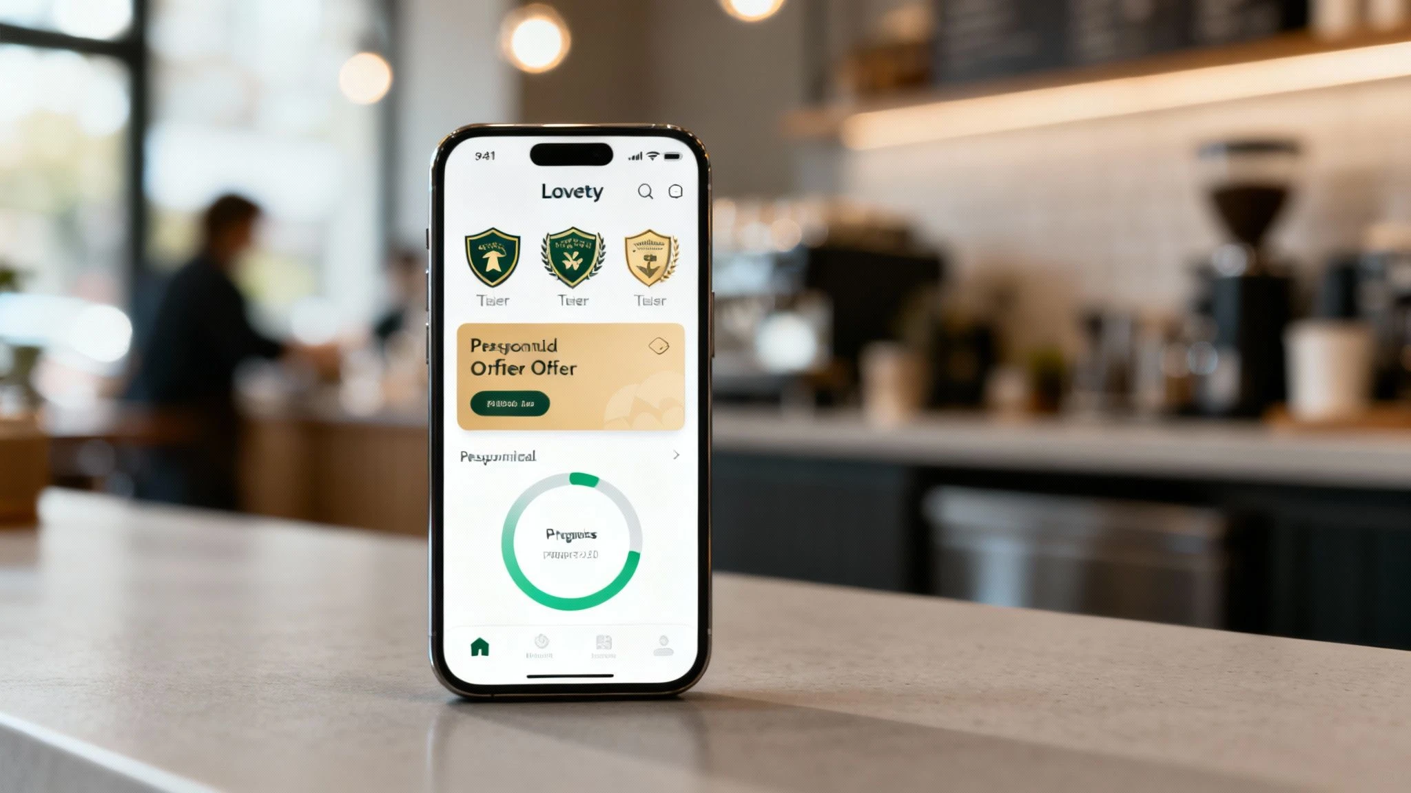 Zákazníci komunikujú s vernostnými aplikáciami na svojich telefónoch v prostredí kaviarne