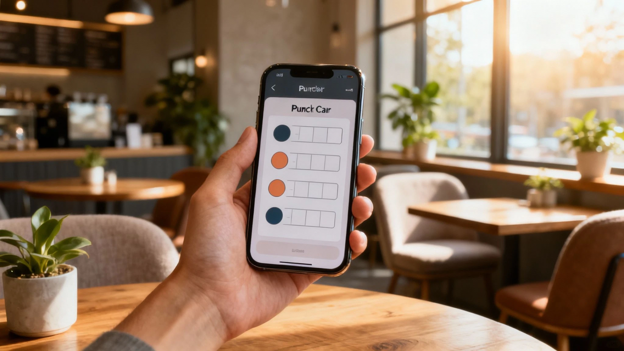Ein Gast lächelt, als er einen QR-Code auf seinem Handy scannt, um an einem Treueprogramm für ein Restaurant teilzunehmen.