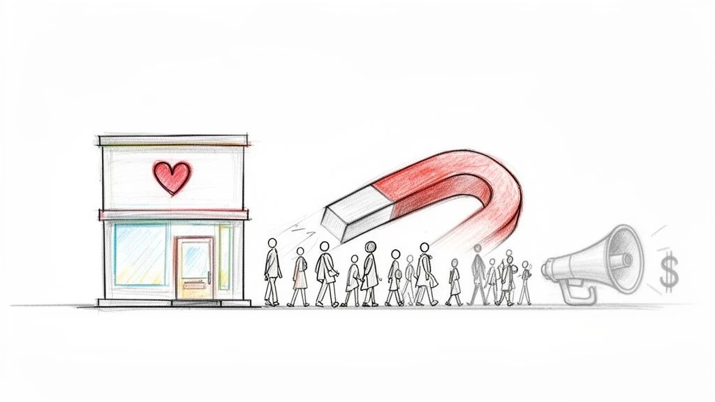 Přil&aacute;k&aacute;n&iacute; z&aacute;kazn&iacute;ků do podniku pomoc&iacute; magnetu a generov&aacute;n&iacute; prodeje prostřednictv&iacute;m propagace.