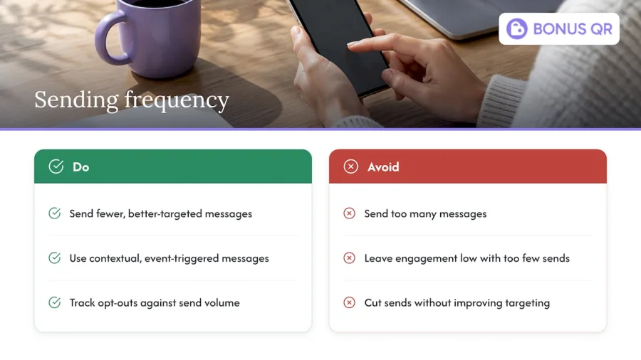 How does sending frequency affect opt-ins and engagement? &mdash; overview diagram