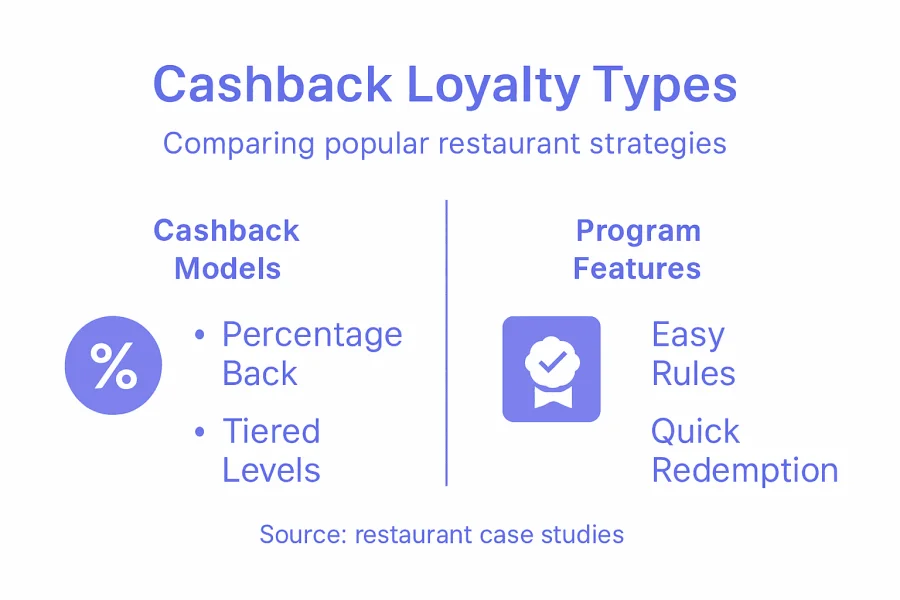 Infografika porovn&aacute;vaj&iacute;c&iacute; typy věrnostn&iacute;ch programů typu cashback