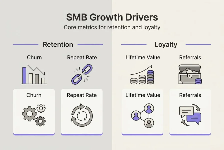 Infografika na temat retencji i lojalności dla małych i średnich firm