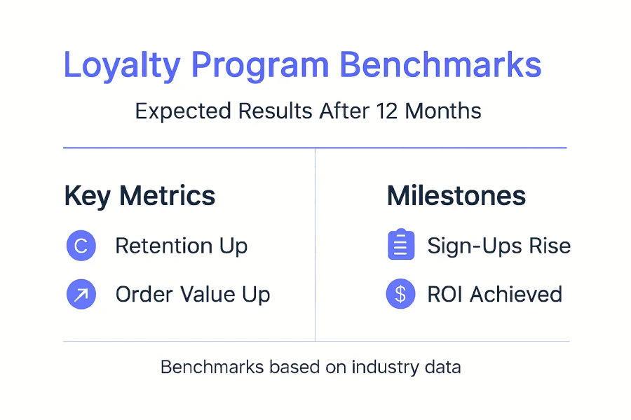 Infografik mit Benchmarks und Ergebnissen von Kundenbindungsprogrammen