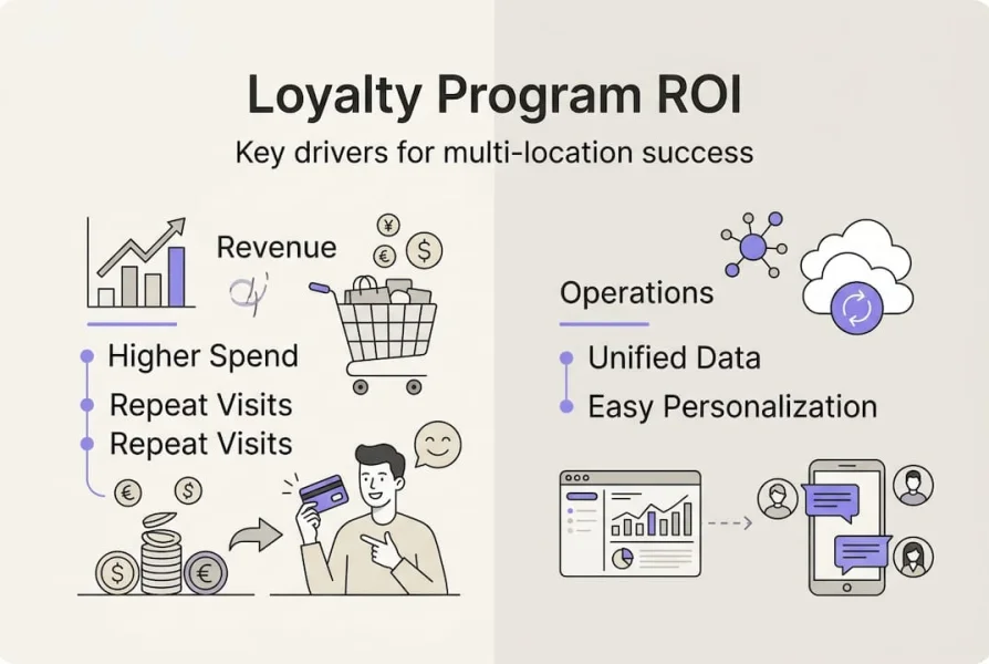 Infografica che mostra i driver del ROI nei programmi di fidelizzazione