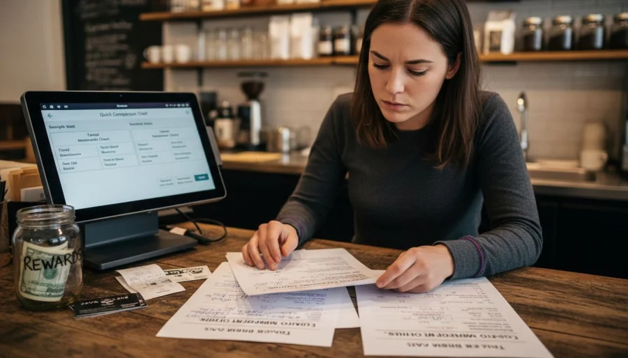 Gestionnaire comparant les supports des programmes de fid&eacute;lisation des restaurants