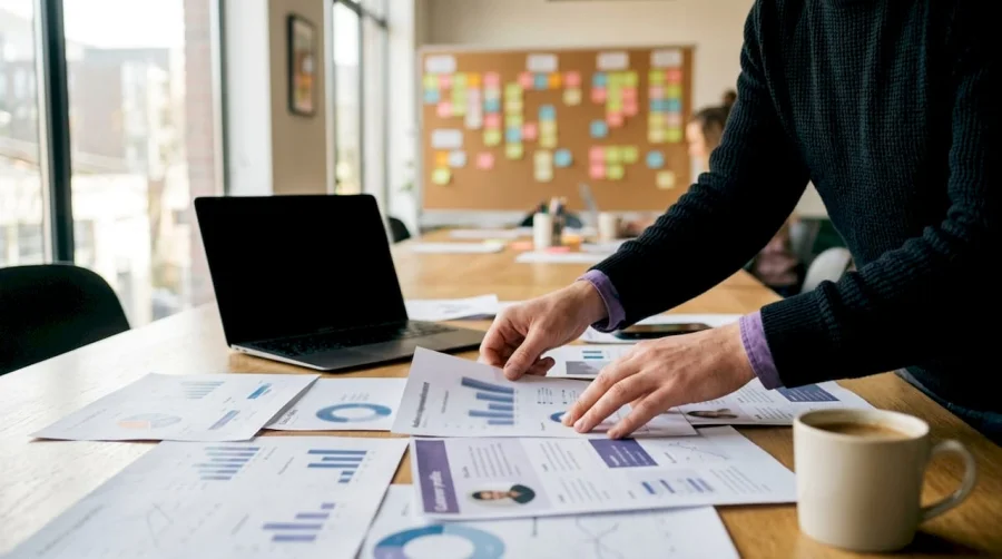 Marketer che organizza segmenti di clienti