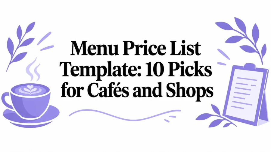 Plantilla de lista de precios de menú: 10 opciones para cafeterías y tiendas