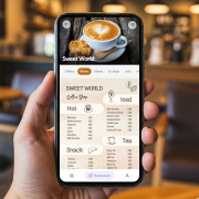 Los clientes pueden ver el menú de la cafetería
