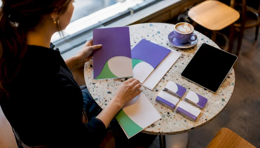 Retail staff preparing loyalty program materials