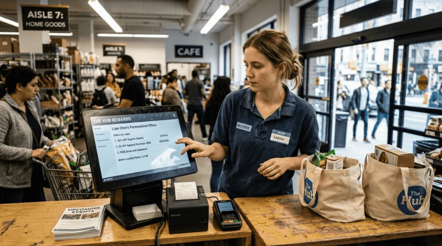 Einzelhandelsmitarbeiter nutzen KI für personalisierte Angebote