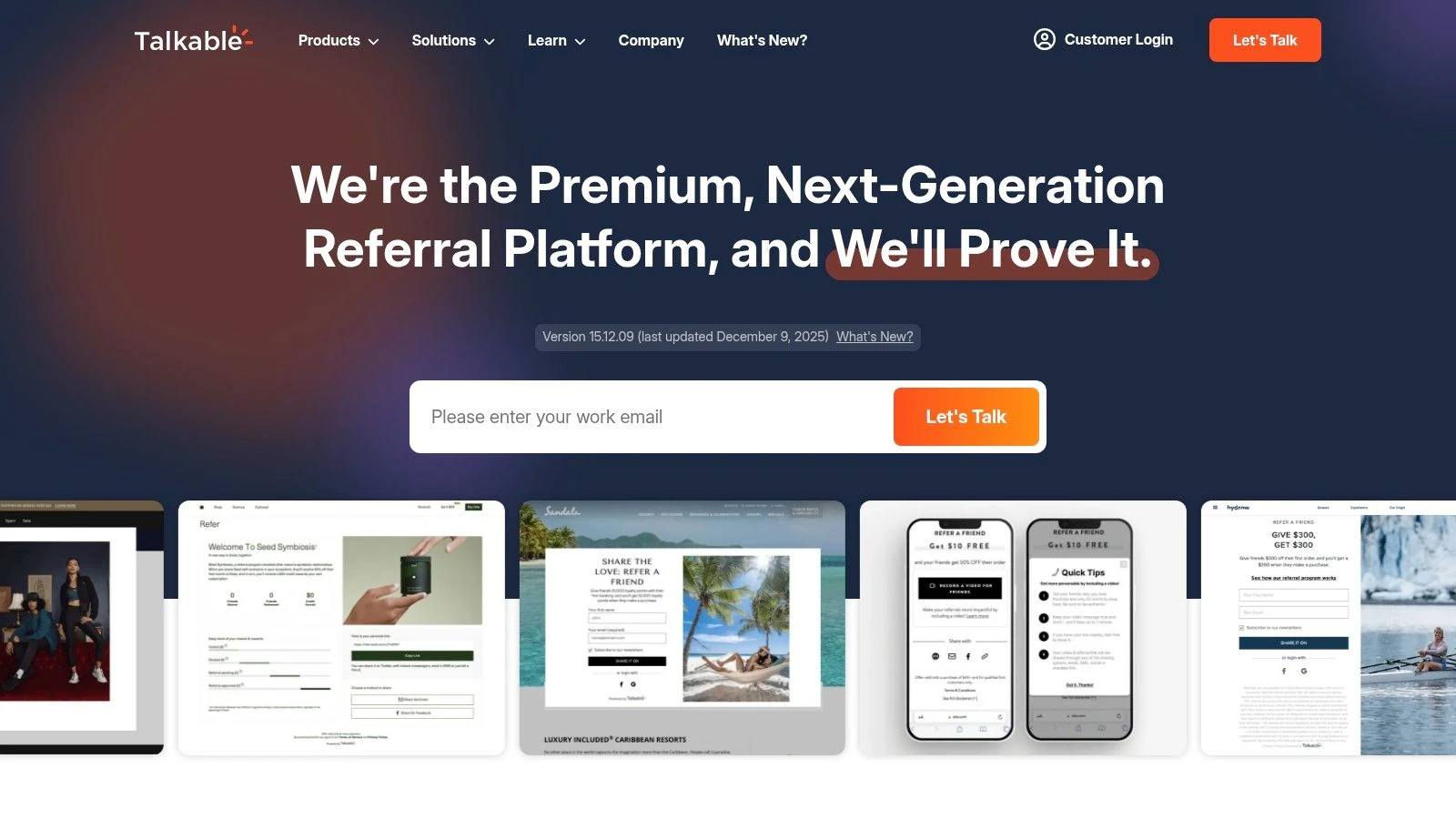 Talkable dashboard showing referral program campaign details
