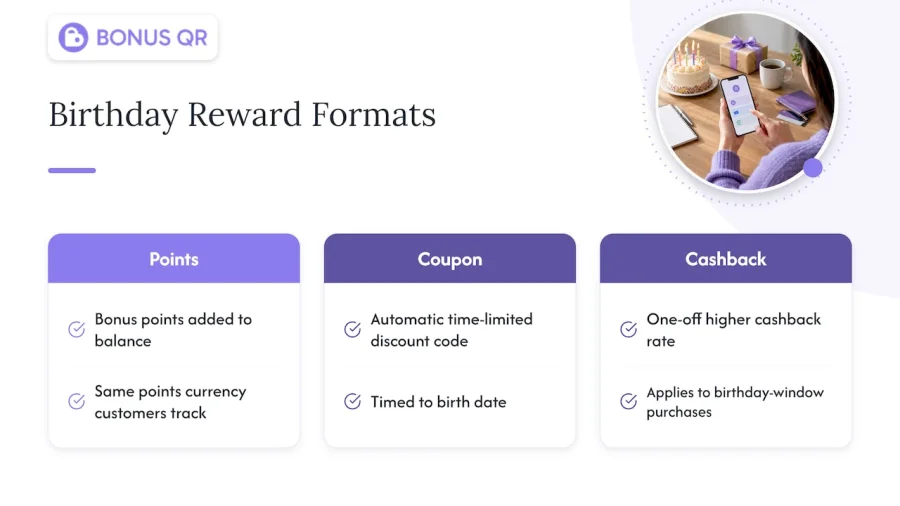 Three birthday rewards inside a loyalty programme