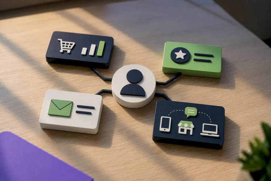 Unified customer profile data illustration