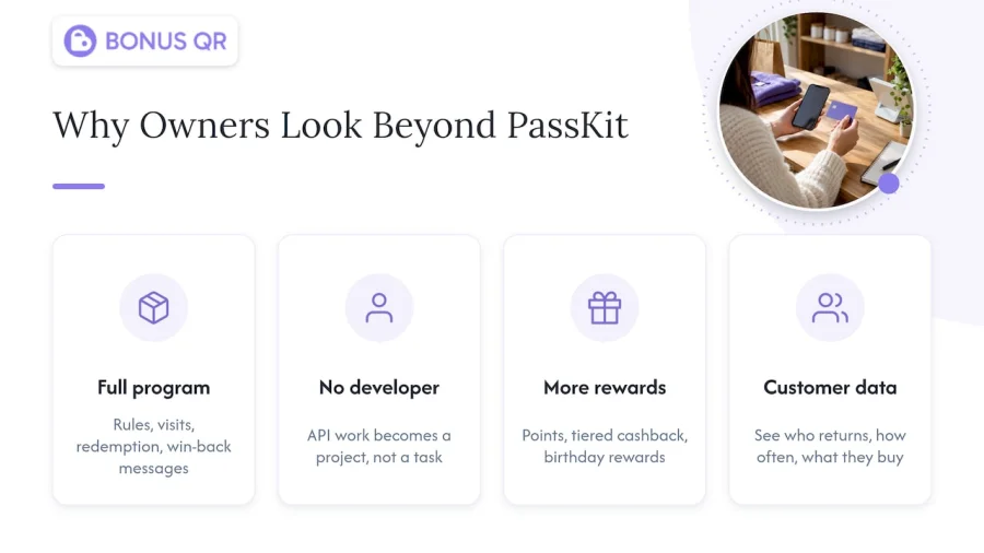 Why small businesses look beyond PassKit &mdash; overview diagram