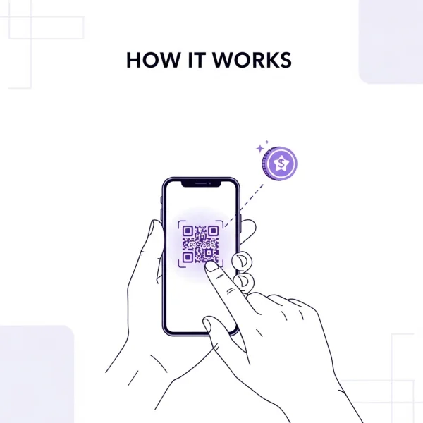 Customer scanning QR code to earn reward points