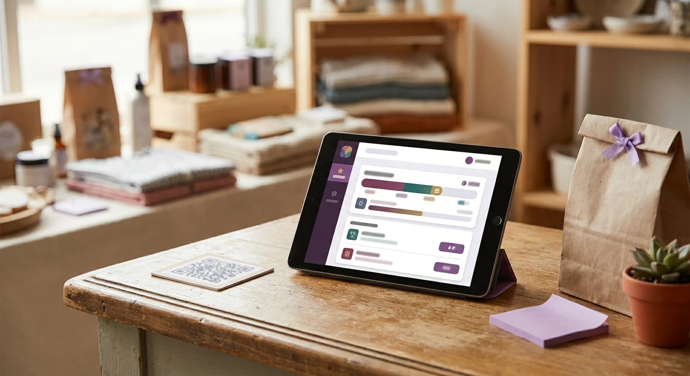 Digitális hűségprogram egy boutique üzlet tabletjén